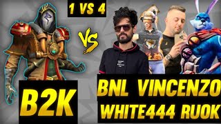 B2K VS RUOK WHITE444 VINCENZO BNL 🔥 1 VS 4 🔥 [upl. by Dnomsaj]