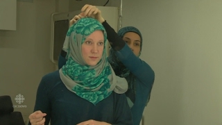 How to Lessons in hijab wrapping for nonMuslims [upl. by Schwerin]