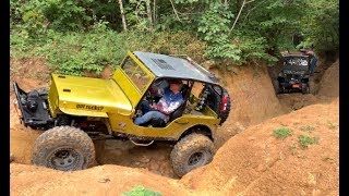 Willys Flatfender Jeeps Wheel a Muddy Windrock Offroad  Tennessee [upl. by Esya747]