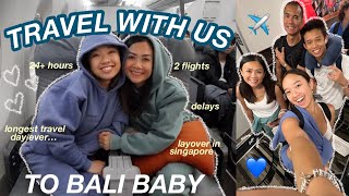 TRAVEL WITH US to BALI  longest travel day ever [upl. by Ramirolg]