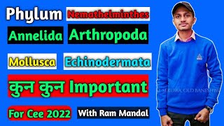 Phylum Nemathelminthes To Echinodermata For Common Entrance Exam 2022 Nepal  cee syllabus 2021 [upl. by Eckart556]