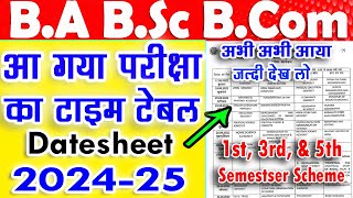 University Exam Datesheet 202425  BA BSc BCom 1st 3rd 5th semester exam time table 20242025 [upl. by Curkell727]