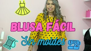 Omaira tvDIY blusa con mangas sin moldesmodistería en un solo vistazo [upl. by Birkner]