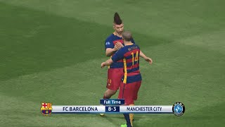 BECOME A LEGEND 59 UEFA Champions League 2015 FC Barcelona vs Manchester City FC [upl. by Idnas126]