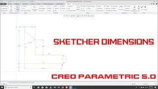 Creo Parametric  Dimensions in Sketch Mode [upl. by Anaert262]