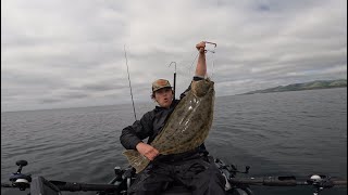 Two 40inch halibut in one day kayak [upl. by Llertnad]