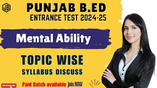 GENERAL MENTAL ABILITY TEST  REASONING DETAILED SYLLABUS DISCUSSION FOR BED COMMON ENTRANCE TEST [upl. by Teage742]