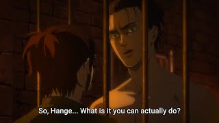 Eren Scares The ht Out of Hange Eren was about to Transform on Her  Attack on Titan Season 4 [upl. by Nnylyrehc]