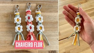 Chaveiro flor  Tutorial passo a passo  macramê [upl. by Yadsnil881]