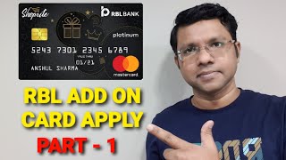 Add on Rbl bank credit card apply  5 Add on card  Supplementary rbl credit card [upl. by Etnahs]