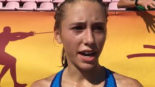 Taylor Ewert talks about the 10k Race Walk at IAAF World U20 [upl. by Enymsaj]