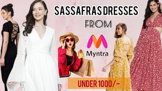 SASSAFRAS dress haul from myntra  best review ⭐ birthday dresses under 1000 [upl. by Stephenie]