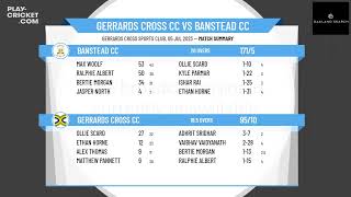 ECB U15 Club T20  London amp East  Gerrards Cross CC U15 v Banstead CC U15 A [upl. by Odille]