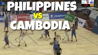 FULL GAME HIGHLIGHTS Philippines Vs Cambodia  SEA GAMES 2022  MEN 5X5 BASKETBALL [upl. by Carvey]