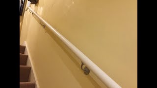 How to install a stair handrail and railing on stairs uk [upl. by Aihcsrop]