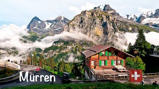 Murren peaceful stroll through a Swiss mountain village  The Switzerland walking tour  video 4K [upl. by Dugan]