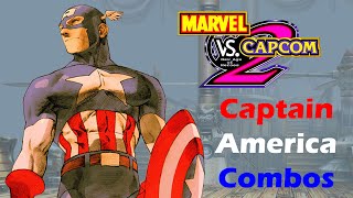 Marvel VS Capcom 2  Captain America Combo Video [upl. by Anelle]