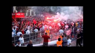 Hooligans clash  Turkey vs Belgium at Kouter Square Ghent Belgium [upl. by Atarman294]