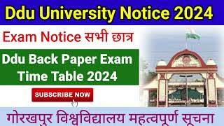 DDU University Back Paper Exam Time Table 2024 [upl. by Christin]