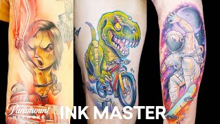 Best New School Tattoos Mashup 🦖 Ink Master [upl. by Anastase]