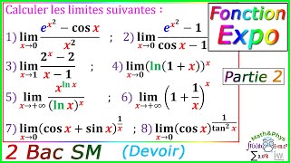 Fonction Exponentielle  Limites Exponentielle  2 Bac SM  Exercice 13 [upl. by Bronwen]