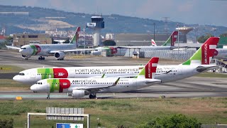 2 HOURS Watching Airplanes  Lisbon Airport Plane Spotting [upl. by Obe]