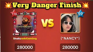 Cute Nancy Very Danger Finish 💥  Carrompool  Shahzad’s Gaming  Carrom Disc Pool  Carrom [upl. by Arst]