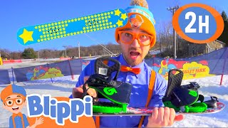 Blippi Visits Mountain Creek Resort and Learns How to Snowboard  2 HOURS OF BLIPPI TOYS [upl. by Aloisia]