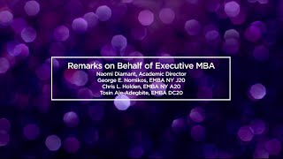 Remarks on Behalf of Executive MBA  NYU Stern Executive Programs Class of 2020 Celebration [upl. by Odlopoel]