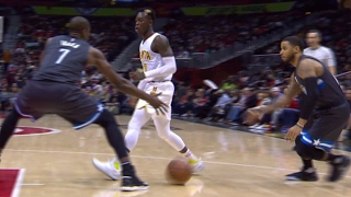 Dennis Schroder Flashy Pass to Paul Millsap  020417 [upl. by Adiazteb]