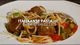 Italiaanse pasta met gehaktballetjes [upl. by Jarita]