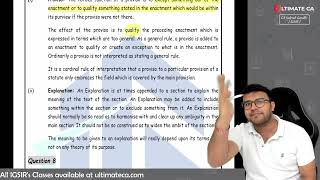 CA Inter Law Interpretation of statutes Part 4  Question amp Answers  Indresh Gandhi [upl. by Ryann]