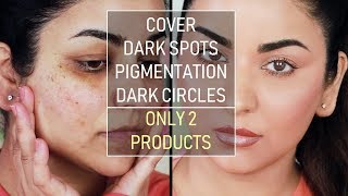 How I cover Dark Circles Spots amp Pigmentation with just 2 PRODUCTS  Everyday Makeup [upl. by Indys]