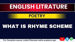 What is Rhyme Scheme in Poetry  English Literature [upl. by Nereil]