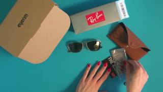 eyerim presents Unboxing of RayBan CARAVAN RB3136 181 sunglasses [upl. by Quintin966]