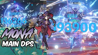 Mona C6 Main DPS Any Good Best Team  Artifact Set Showcase  30k  40k AAs  Genshin Impactt [upl. by Nerraf153]