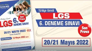 2021 Mayıs 2022 Özdebir LGS Deneme 6 Cevap Anahtarı Ne Zaman ve Yorumlar  ÖZDEBİR LGS SON PROVA [upl. by Mosra444]