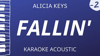 Fallin  Alicia Keys Acoustic Karaoke Lower Key [upl. by Kenison828]