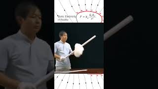 Demonstration of static electricity in reality science physics electricity [upl. by Yenaffit]