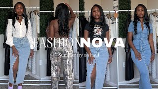 HUGEE Fashion Nova Ssummer Haul Ed Hardy jeans sun dresses dupes ​⁠FashionNova [upl. by Martinelli624]