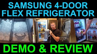 Samsung 4 Door Flex Smart Refrigerator with Beverage Center amp Dual Ice Maker DEMO amp REVIEW [upl. by Carothers]