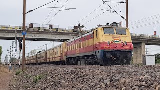 ICF Rajdhani Livery Wap4😍🔥 with Purulia Villupuram express departing Purulia junction [upl. by Orrocos697]