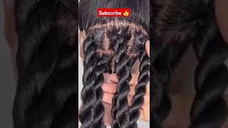 DIY JUMBO TWISTS RUBBERBAND METHOD braids ropetwistbraids boxbraids [upl. by Bedelia616]