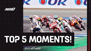 Top 5 Moto3™ Moments  2023 ThaiGP [upl. by Boonie]