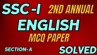 English MCQ solution 2nd annual  FBISE exams 2024  Class 9 [upl. by Filmer634]