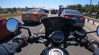 Taking my Honda Rebel 500 out ON THE Highway [upl. by Dressel52]