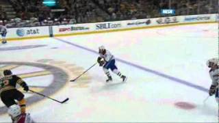 Brad Marchand decks Scott Gomez [upl. by Leinto]