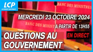 Questions au Gouvernement à lAssemblée nationale  23102024 [upl. by Atinel653]