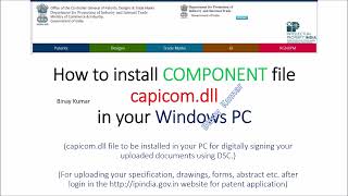 Patent Application in India capicomdll installation procedure in Windows PC  digital signature [upl. by Midis726]