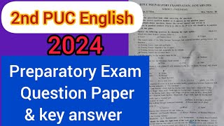 Class12 English 2024 Preparatory Exam Question Paper amp key answer smtrekhabhaskar8721 [upl. by Feodora457]